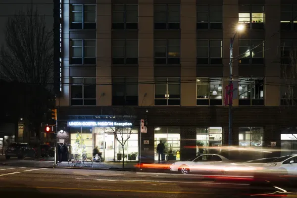 UGM Vancouver location at night