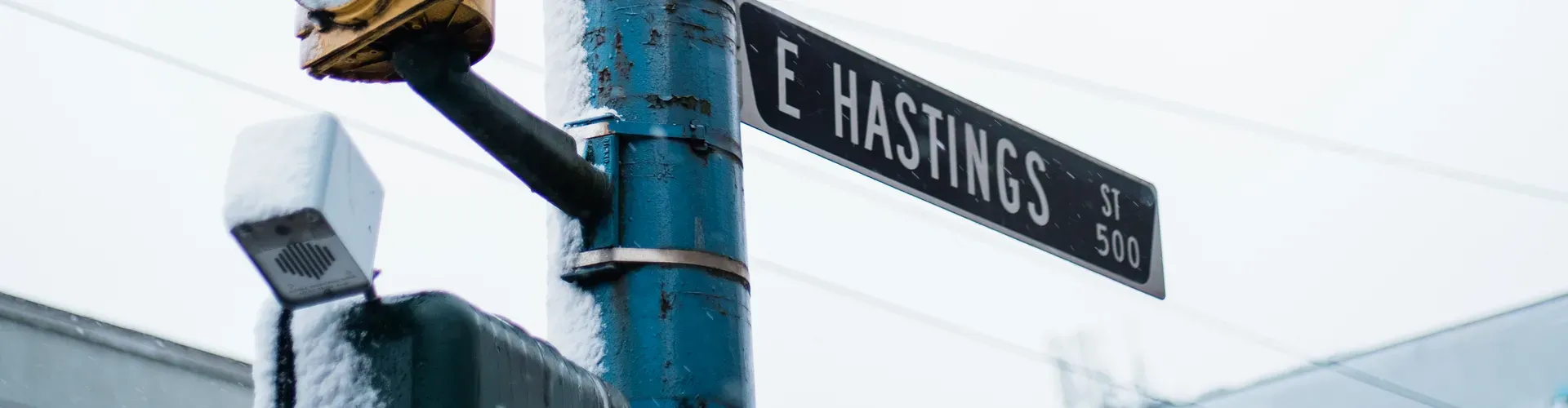 East Hastings Street Sign and Traffic Light